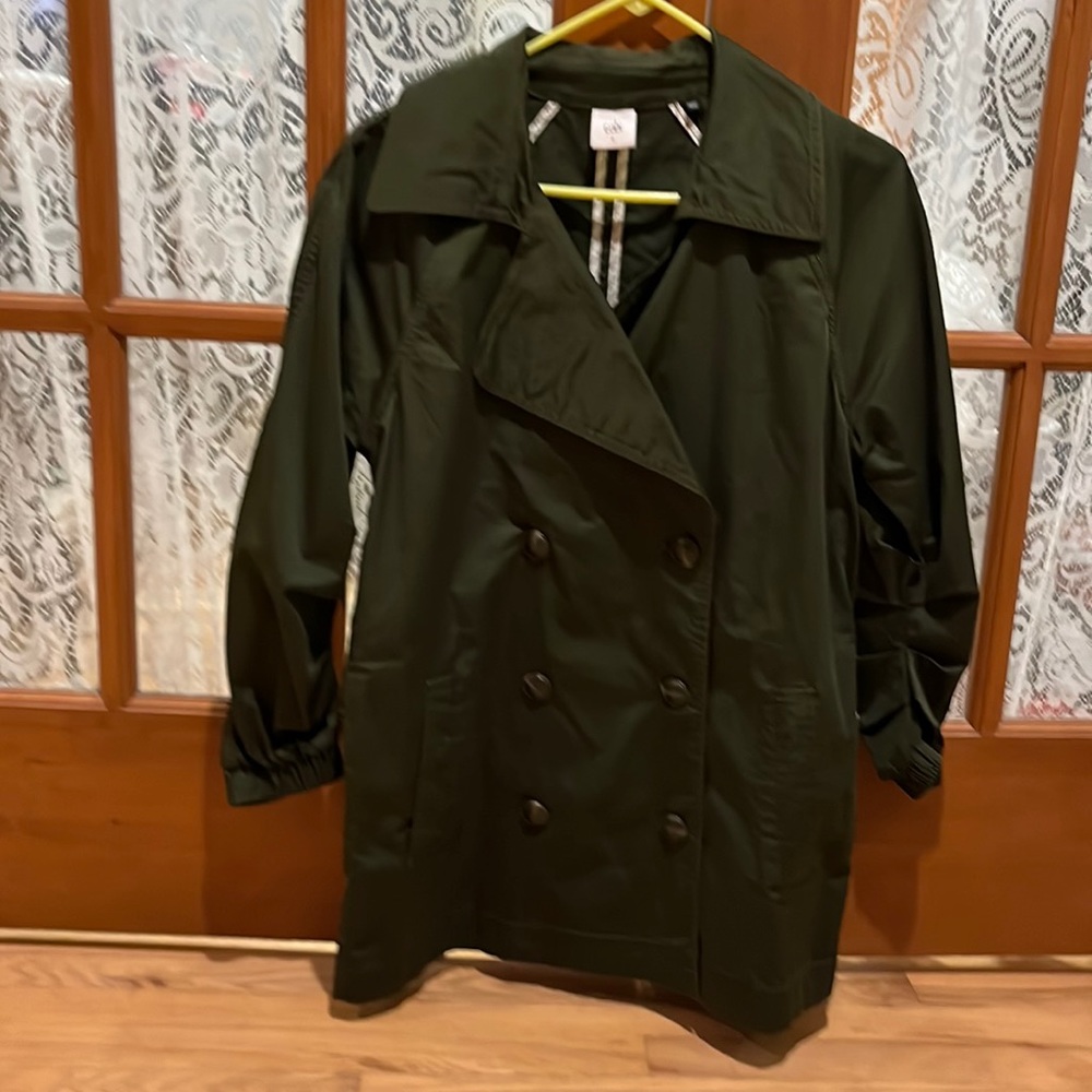 Cabi dark olive green coat.